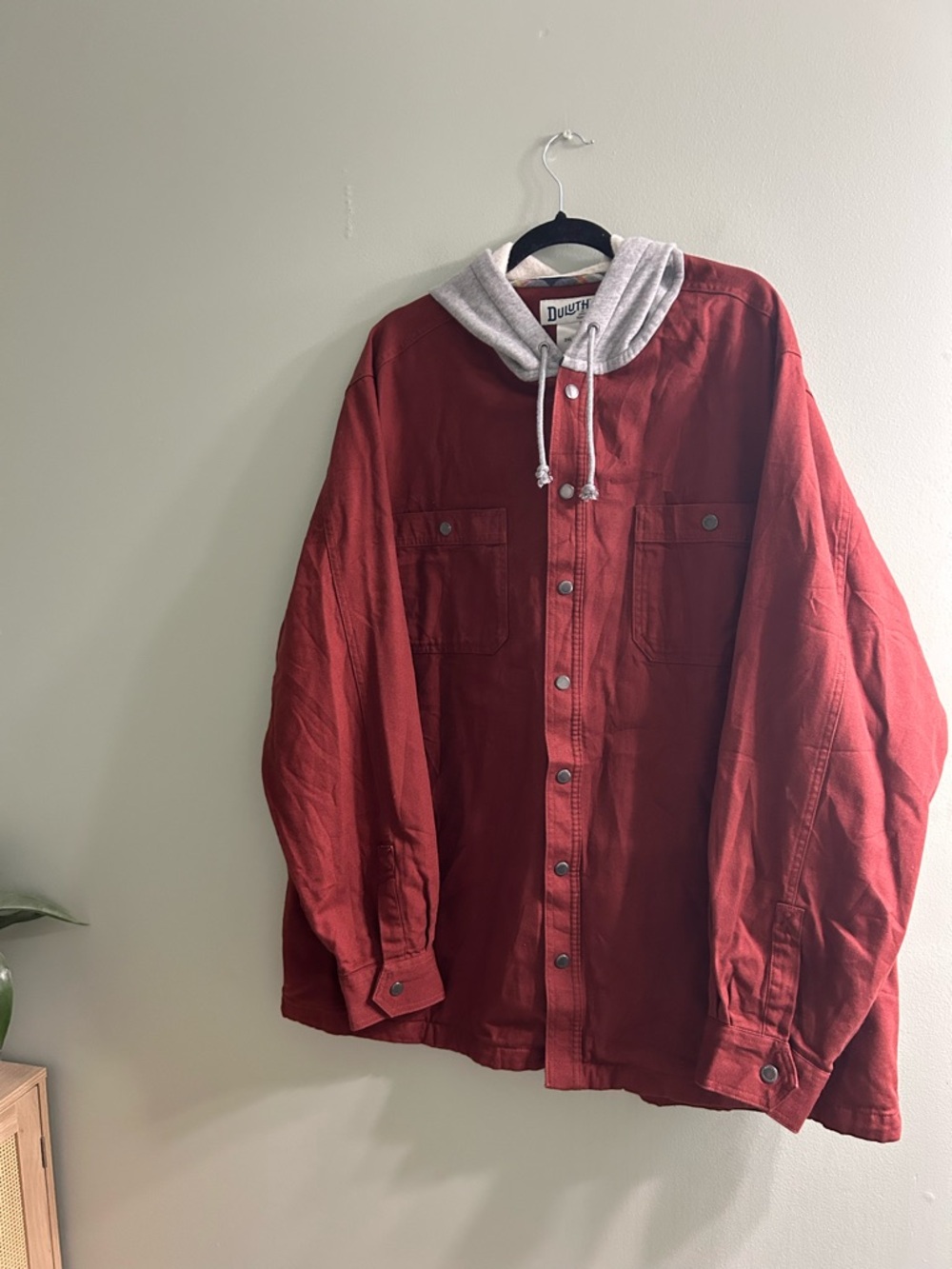 Duluth Trading DuluthFlex Fire Hose Flannel Lined Hooded Jacket chore coat